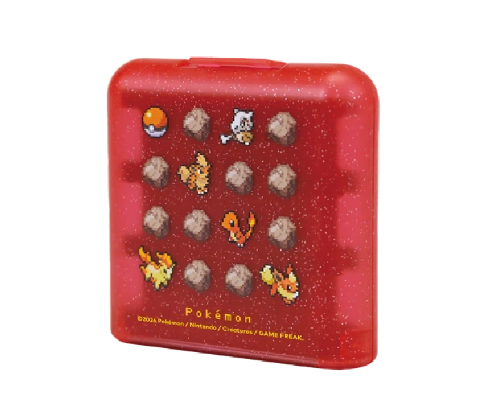 HORI Card Case: 24-Card Storage for Nintendo Switch 2 - Pixel Red